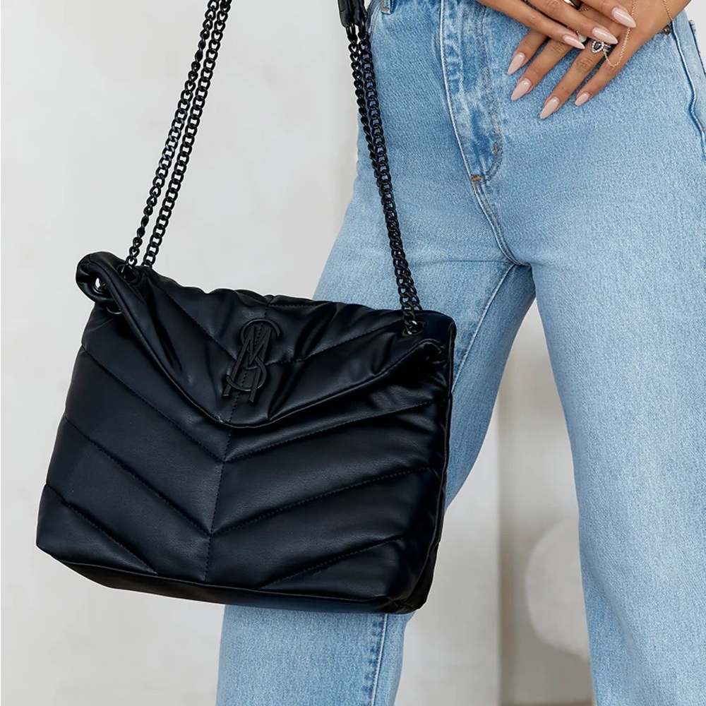 Steve Madden Black Quilted Shoulder Bag